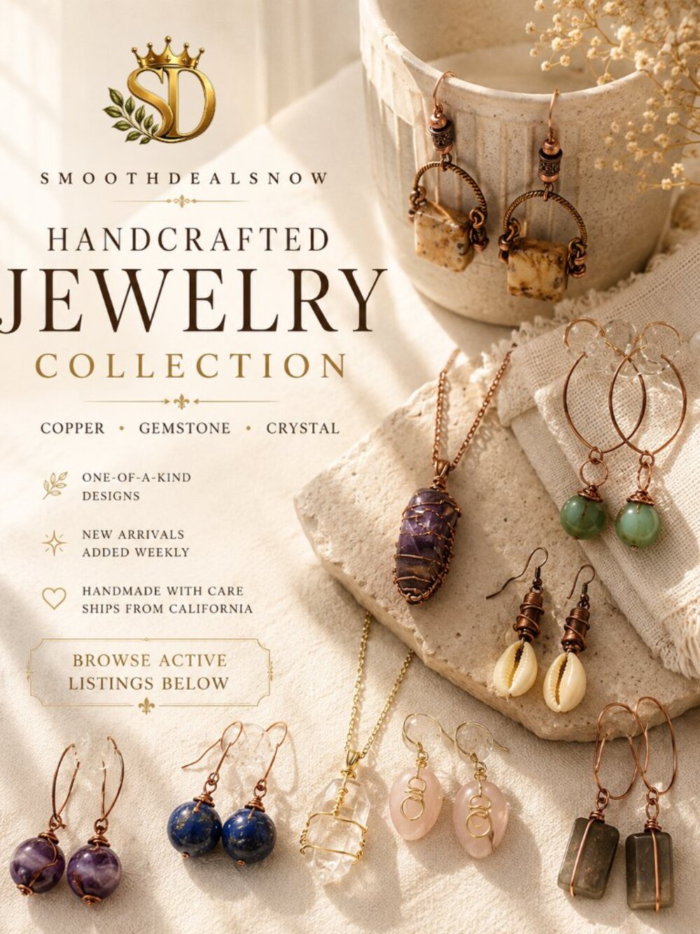 Welcome to SmoothDealsNow | Handcrafted Jewelry Collection | Copper • Gemstone •